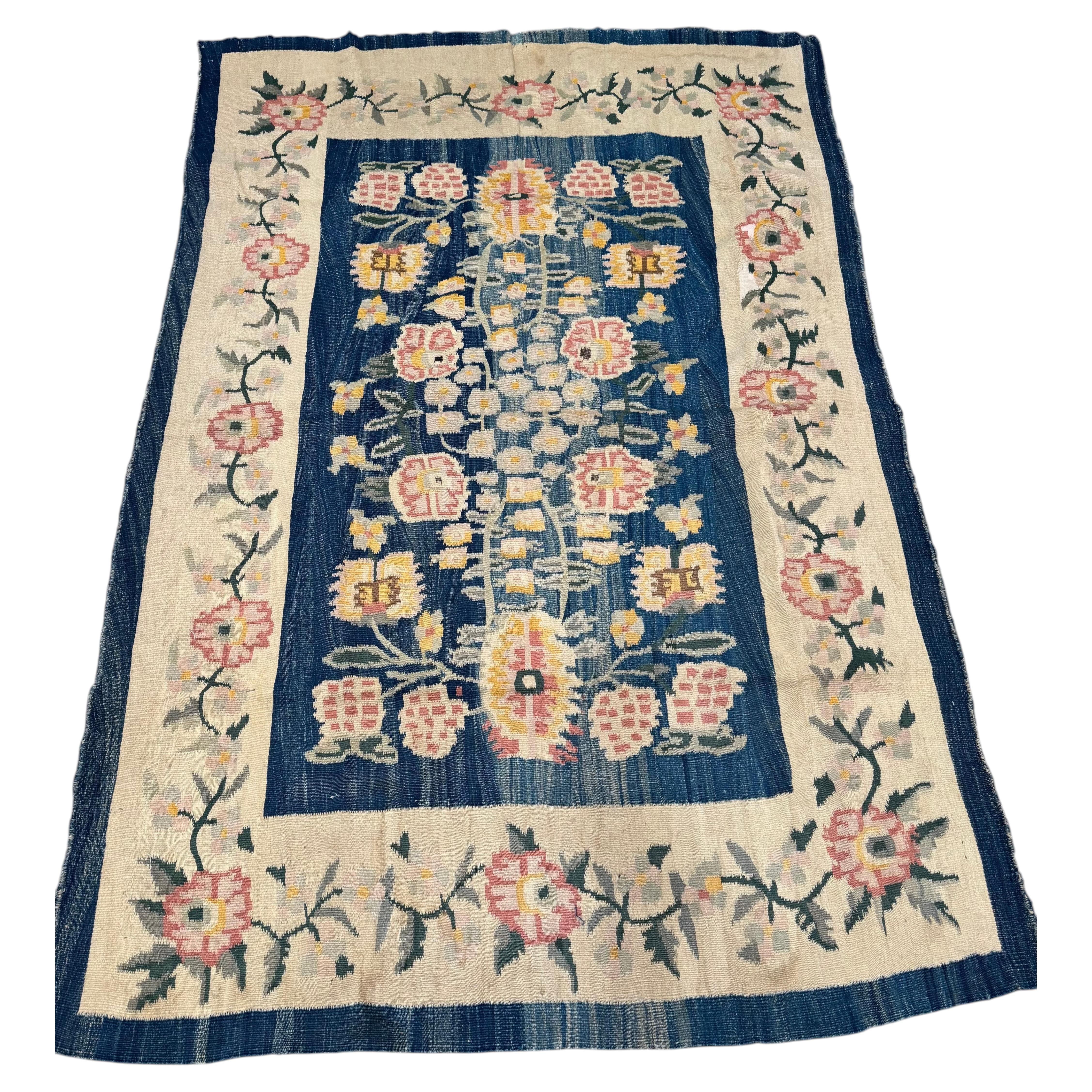 1900 Antique Bessarabian Flat Weave Kilim Rug