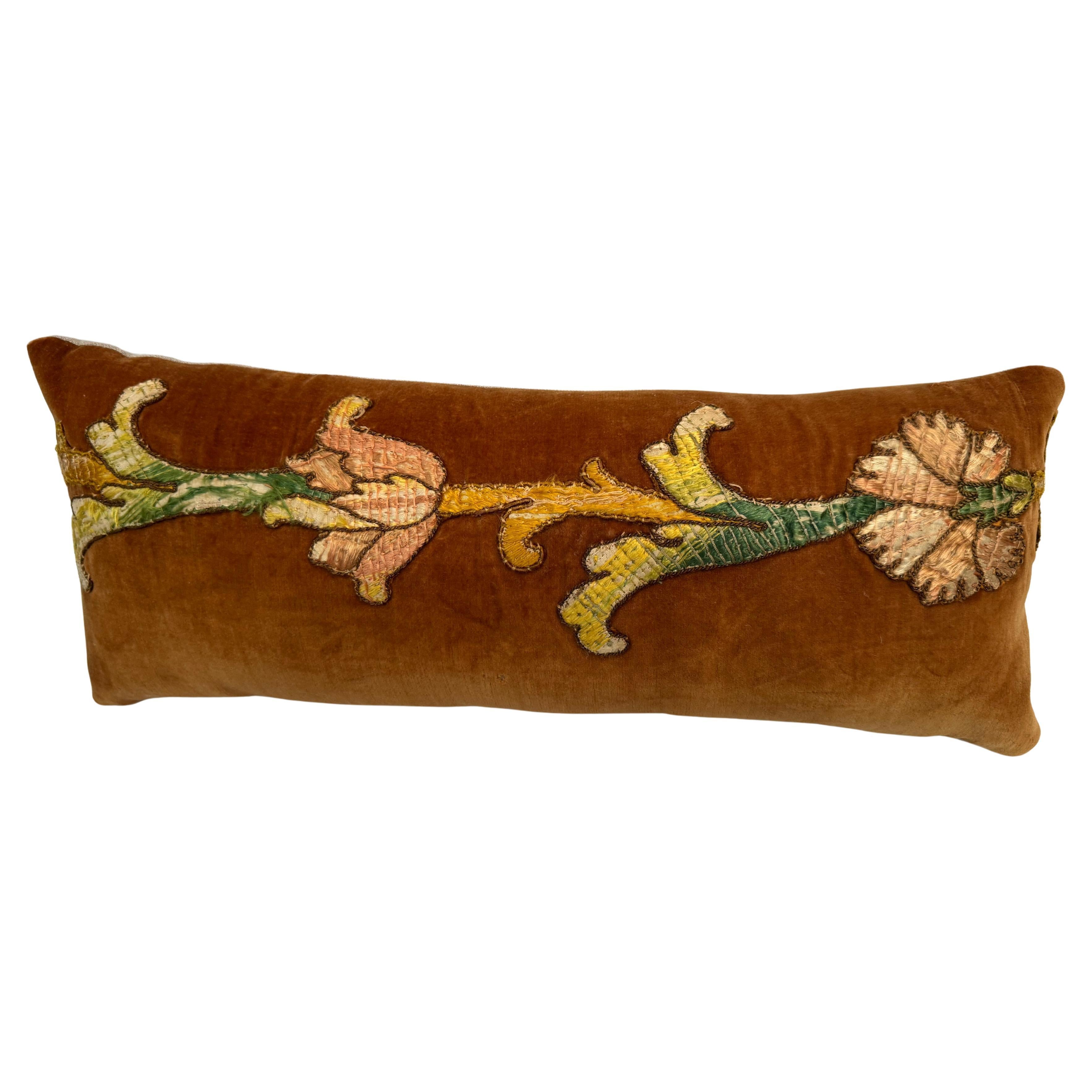 Cuscino in velluto e seta Florentine del XVII secolo