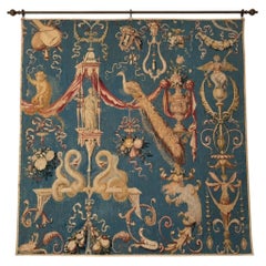 Antique 18th Century French Tapestry, Wool and Cotton, 5'6'' x 5'6''