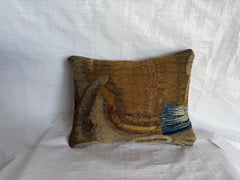 17th Century Brussels Tapestry Fragment Decorative Pillow