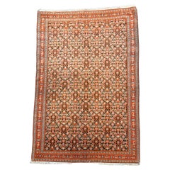 Tapis antique du Kurdistan (Senneh), des années 1880, avec un motif de poissons