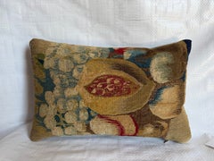 17th Century Antique Brussels Fruit Tapestry Pillow with Pomegranate Design