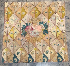 17th Century Antique Italian Florentine Tapestry with Geometric Floral Design