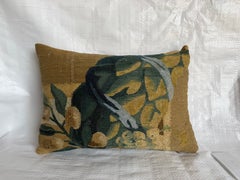 17th Century Antique Flemish Verdure Decorative Pillow