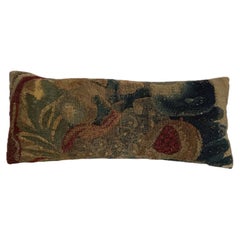 17th Century Antique Flemish Pomegranate and Botanical Tapestry Pillow