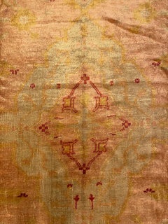 1850s Antique Tribal Turkish Oushak Rug - 12'10'' X 7'10''