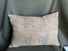 Antique Turkish Metallic Silk Botanical Embroidery Pillow - Circa 1600s