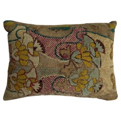 17th Century Italian Wool & Silk Floral Tapestry Decorative Pillow