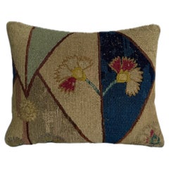 Antique 17th Century Italian Florentine Floral Wool & Silk Pillow