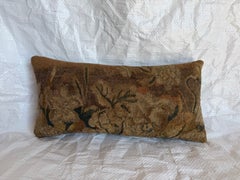 17th Century Flemish Brussels Floral Wool Tapestry Pillow