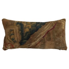 17th Century Brussels Tapestry Pillow, Botanical Baroque Design