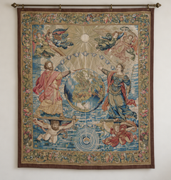 Tapisserie murale vintage de style européen représentant des figures célestes