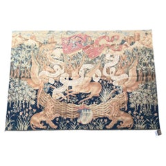 Vintage Millefleurs Heraldic Tapestry
