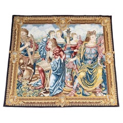 Vintage Renaissance Court Musicians Tapestry -5'5" x 5'1"
