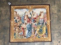 Vintage Renaissance Court Musicians Tapestry -5'5" x 5'1"