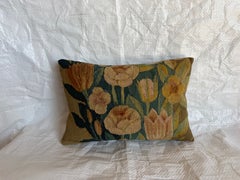 Antique 17th Century Brussels Tulip Tapestry Pillow