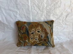 17th Century Flemish Tapestry Pillow with Four-Eyed Animal Motif
