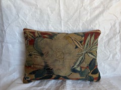 17th Century Flemish Tapestry Pillow with Botanical Design