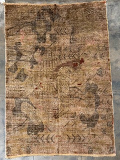 Early 20th Antique Samarkand Central Asian Rug Handwoven Design