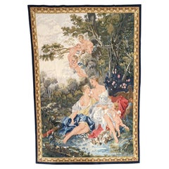 Vintage Romantic Woodland Tapestry with Cherubs