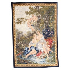Vintage French Rococo Inspired Figural Tapestry - 6'3'' x 4'5''