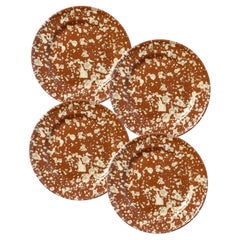 Splatter Dinner Plates, Terracotta and Cream, Set of 4