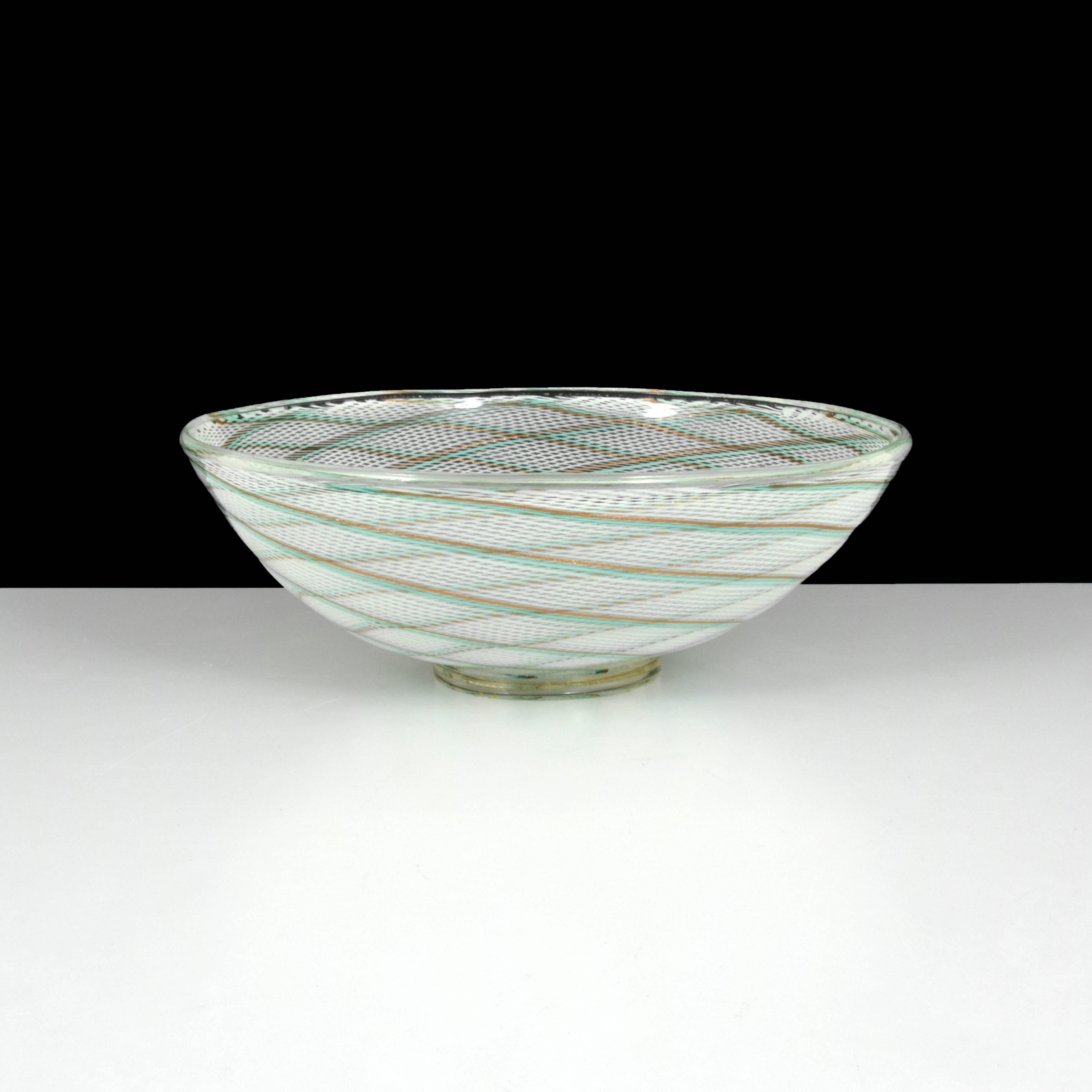 Modern Monumental Dino Martens RETICELLO Footed Center Bowl For Sale