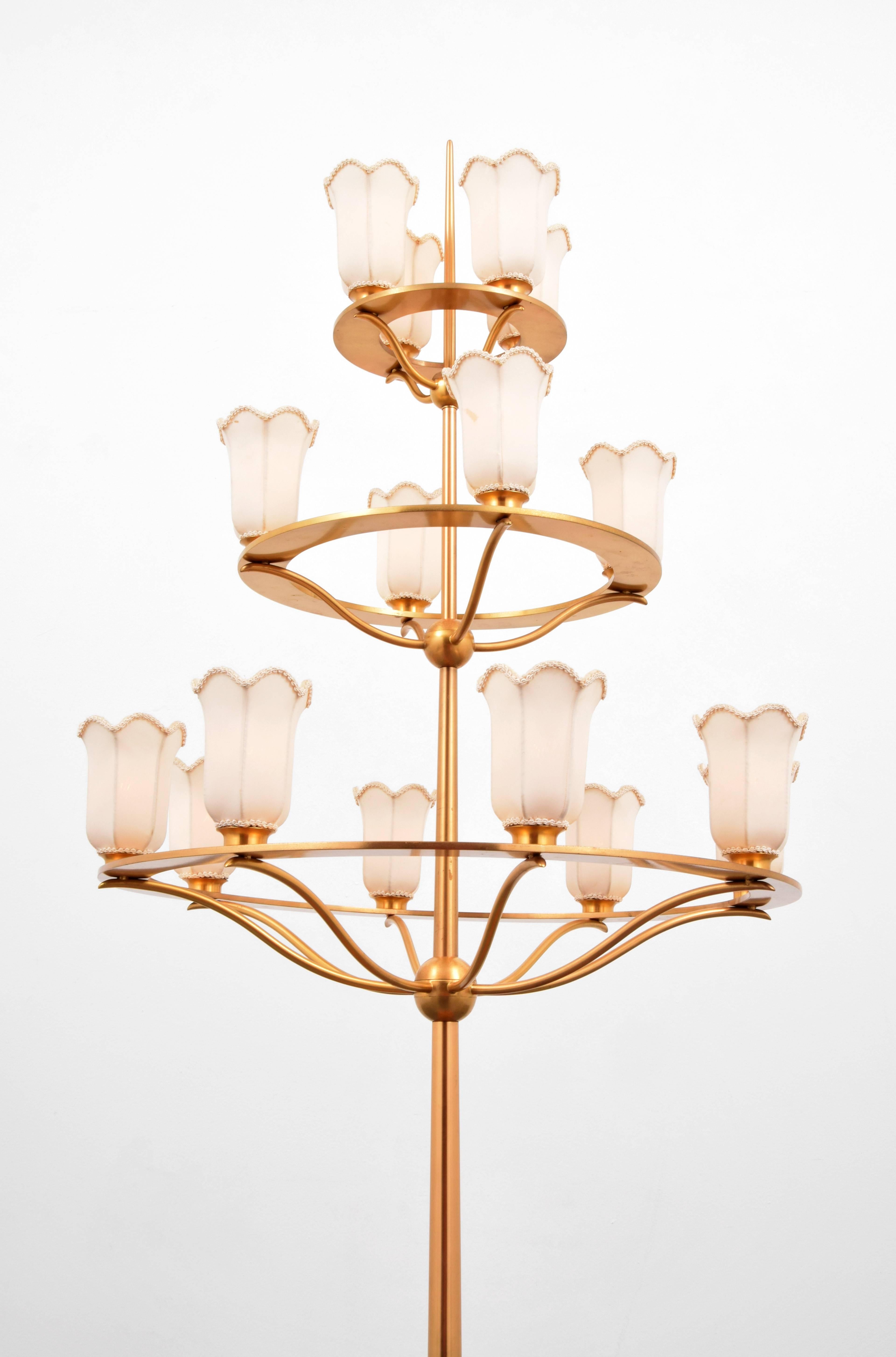 Metal Monumental T.H. Robsjohn-Gibbings Floor Lamp from White Shadows Estate For Sale