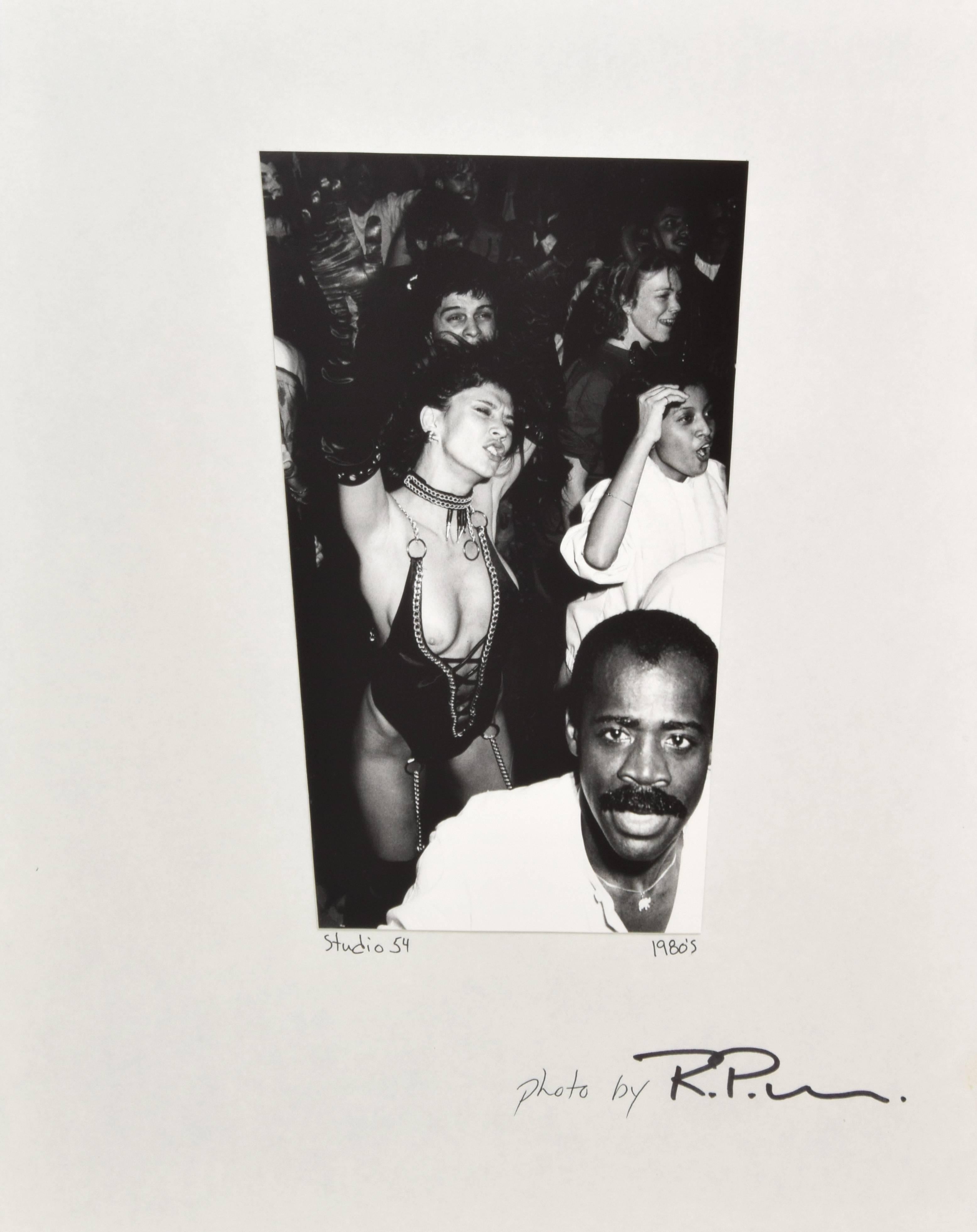 Two large-scale photographs, priced each, of guests at Studio 54 by Richard P. Manning aka RPM (American, 1941 -2013). Provenance: The Personal Collection of Bill & Carol Clements, Elizaville, New York. Manning and Clements were lifelong friends