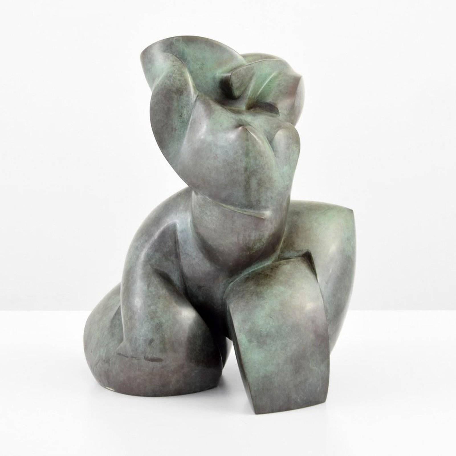 Large Dominique Polles Abstract Bronze Sculpture 2