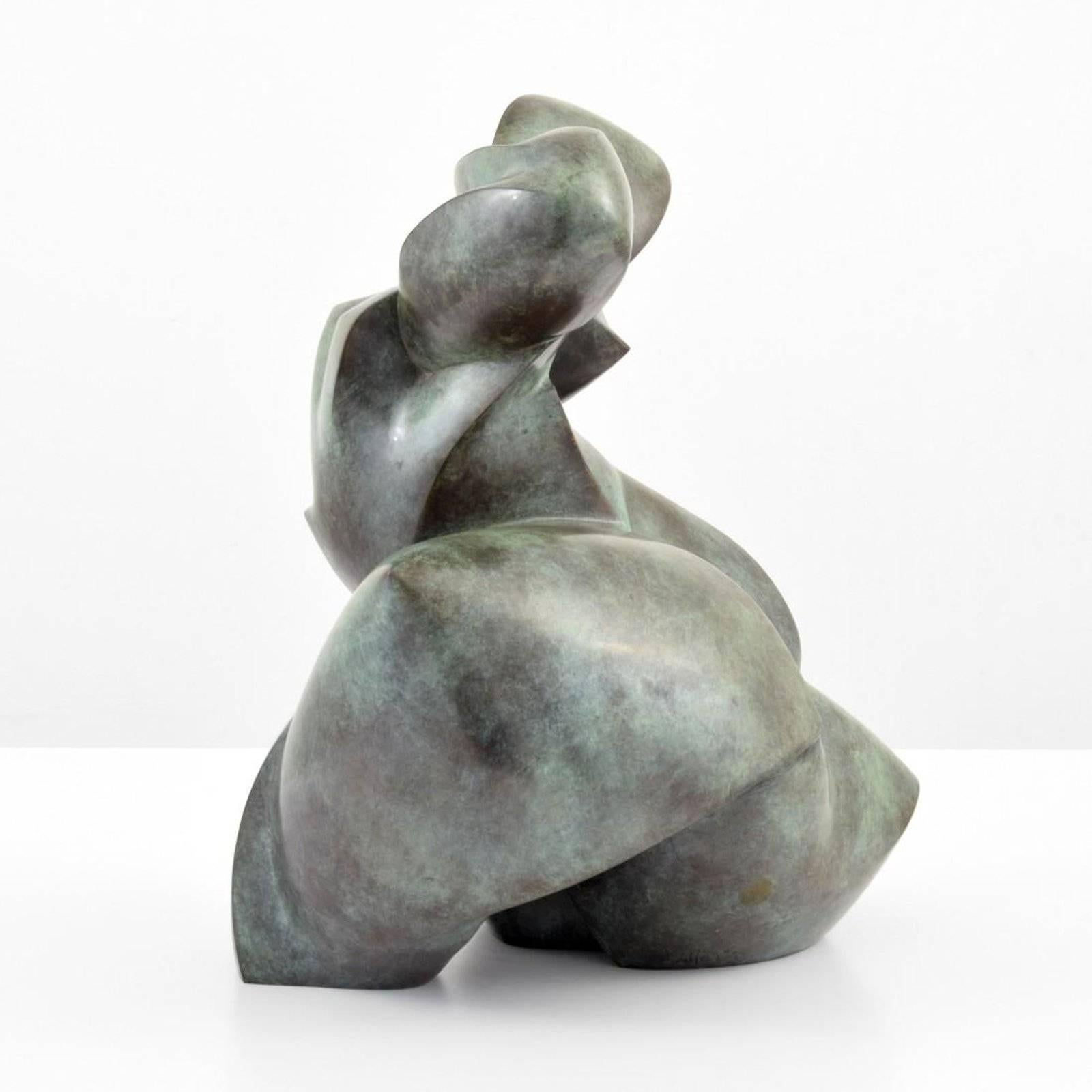 Modern Large Dominique Polles Abstract Bronze Sculpture