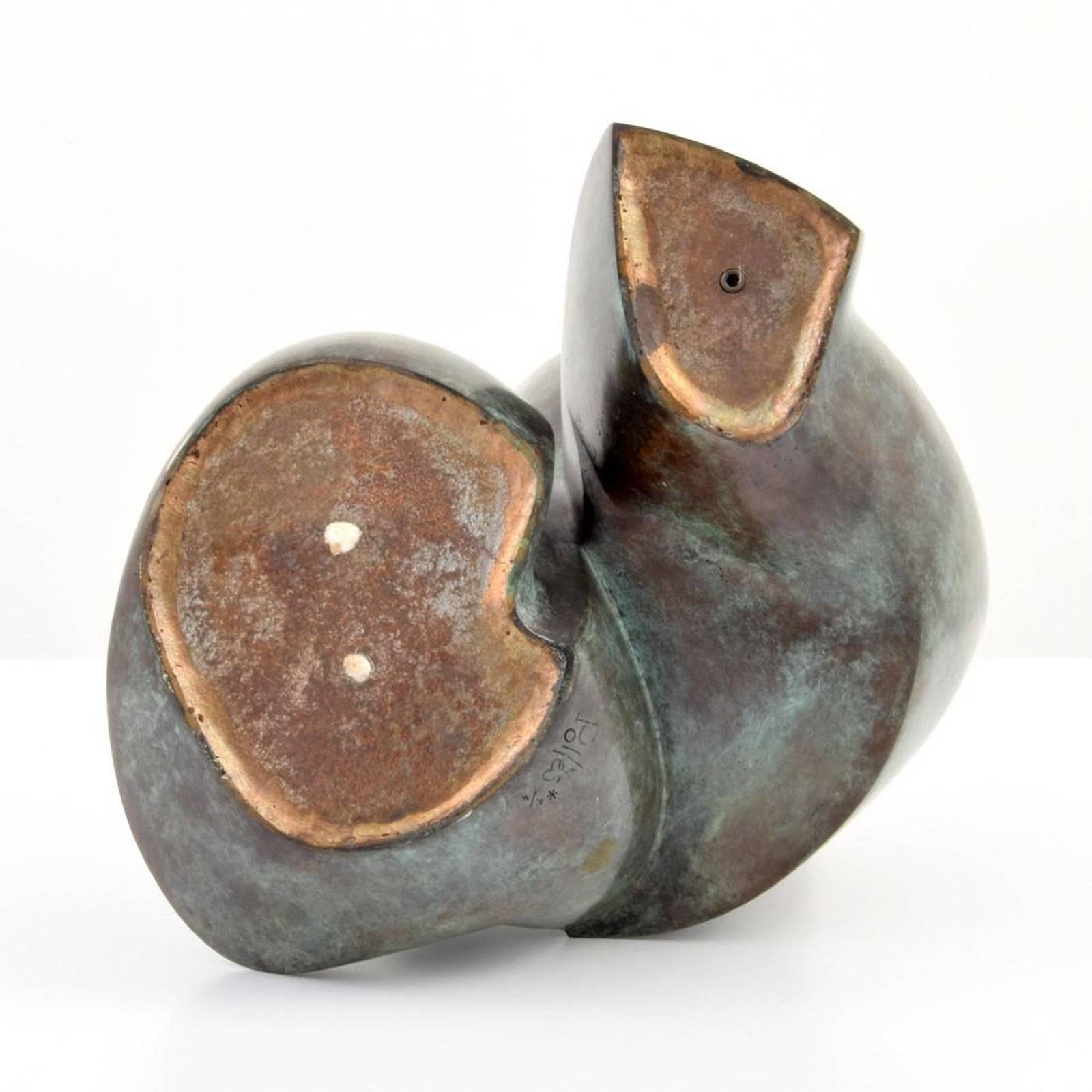 20th Century Large Dominique Polles Abstract Bronze Sculpture