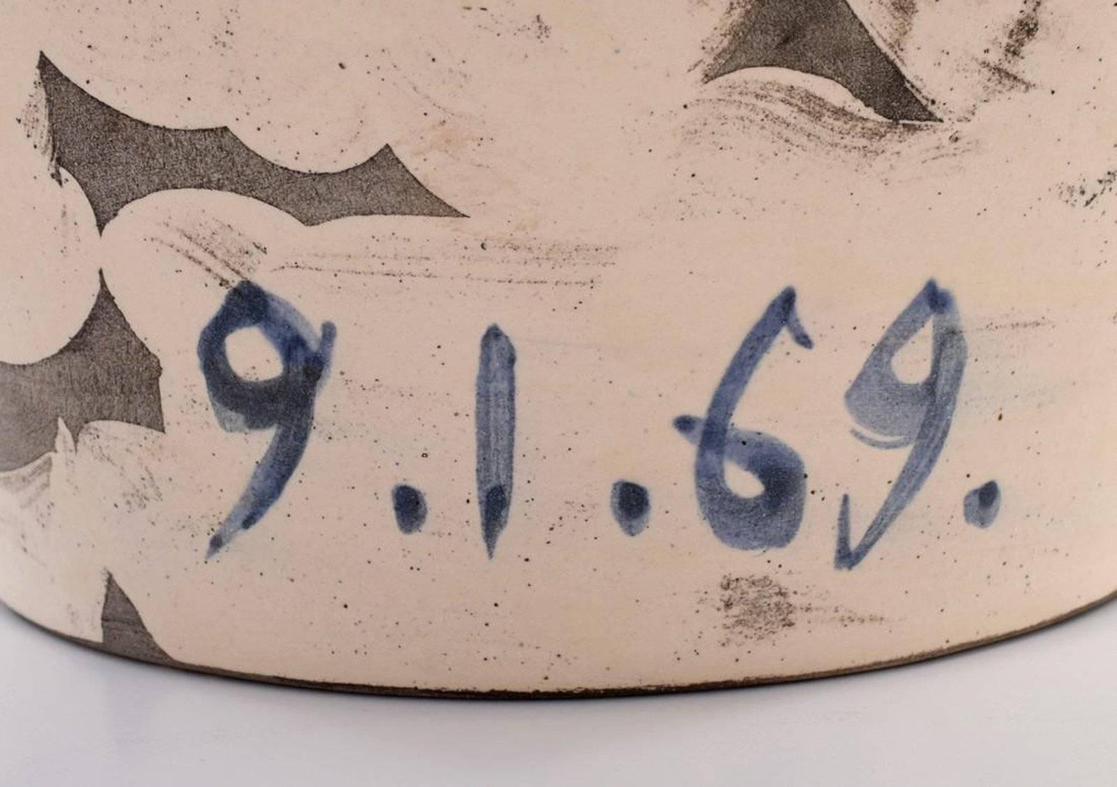 Ceramic Large Pablo Picasso Visage Aux Cercles Pitcher For Sale