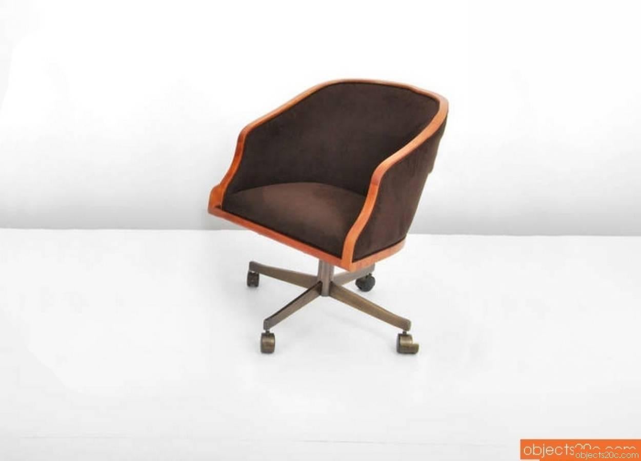 Designer and manufacturer: Ward Bennett (1917-2003); Brickel Associates 

Markings: marked 

Country of origin and materials: USA; wood, metal, upholstery

Additional information and circa: Adjustable swivel chair designed by Ward Bennett. One