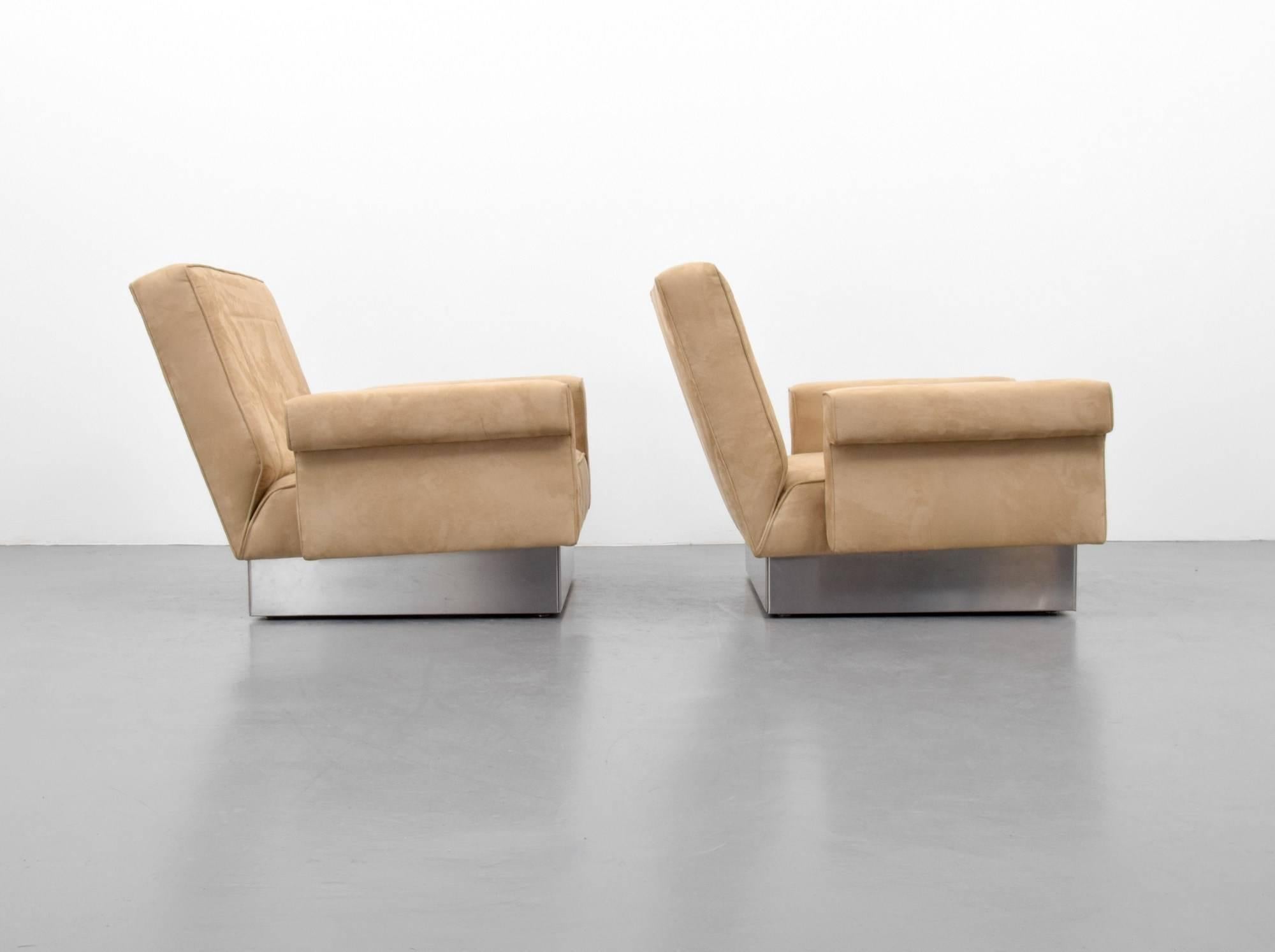 French Pair of Jacques Charpentier Lounge Chairs, Circa 1975
