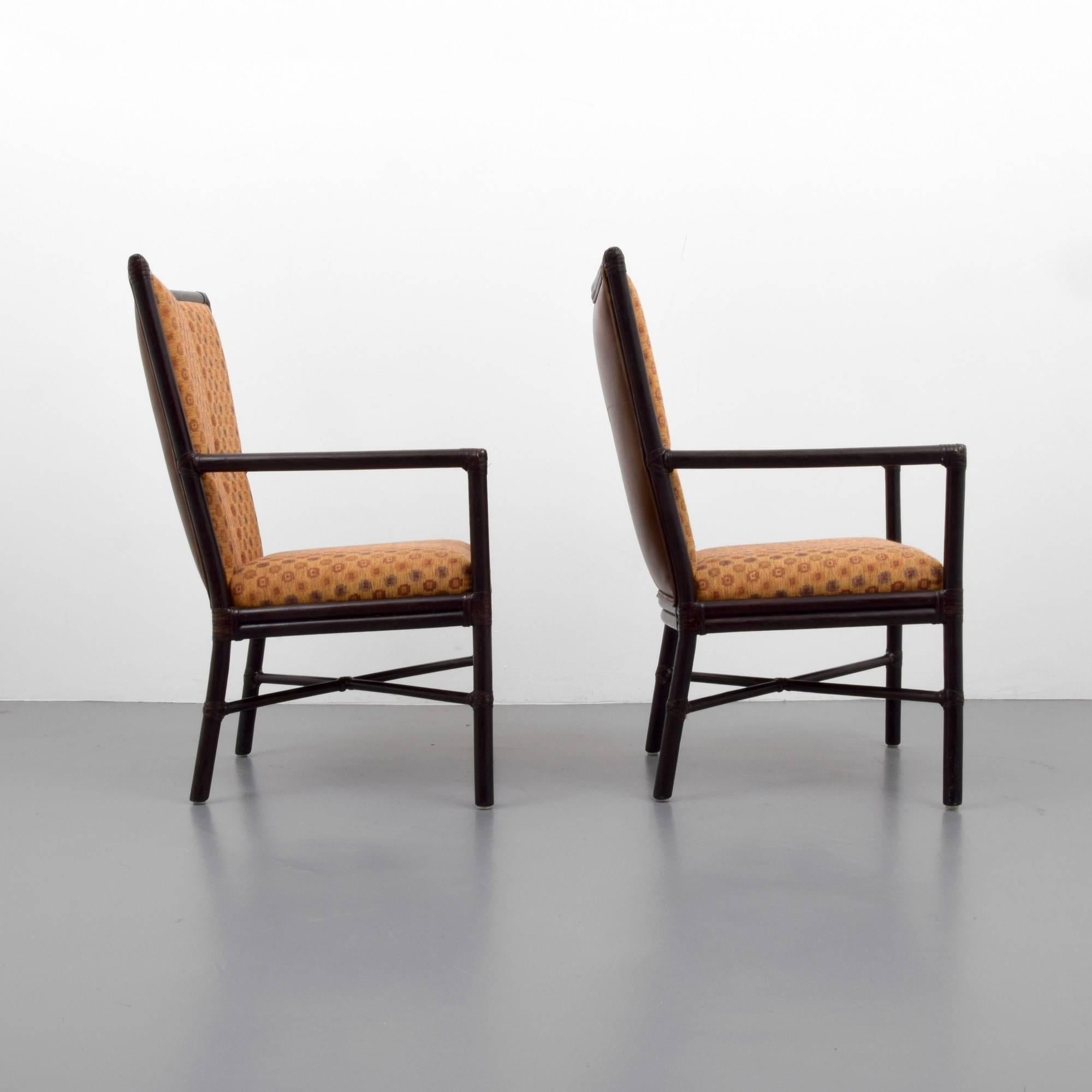 Modern Pair of Orlando Diaz-Azcuy High Back Chairs for McGuire