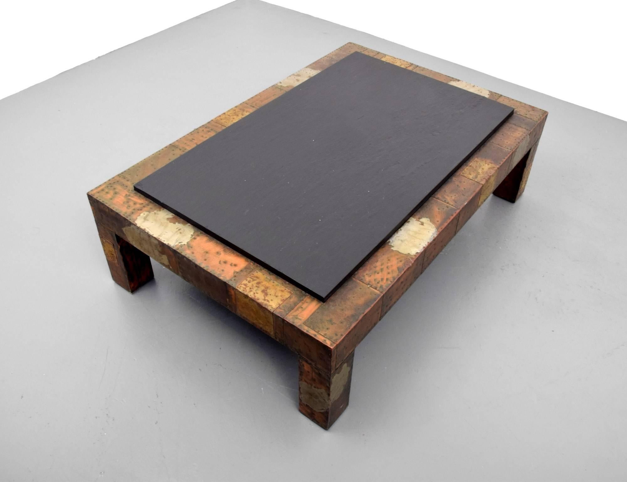 Large Paul Evans Patchwork Brutalist Coffee Table In Good Condition In West Palm Beach, FL