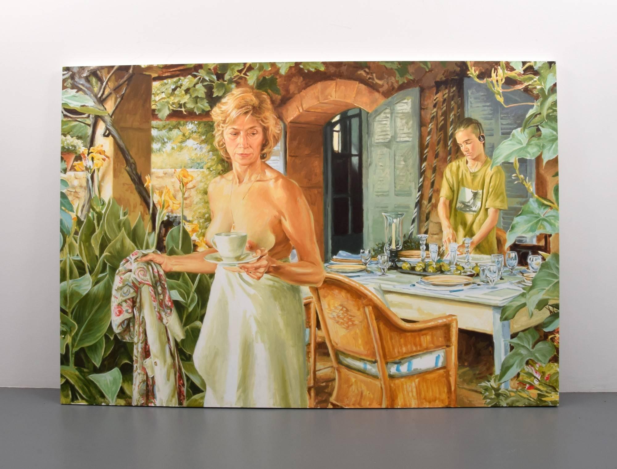 Large painting by Terry Rodgers (American, b. 1949). Work is titled 
