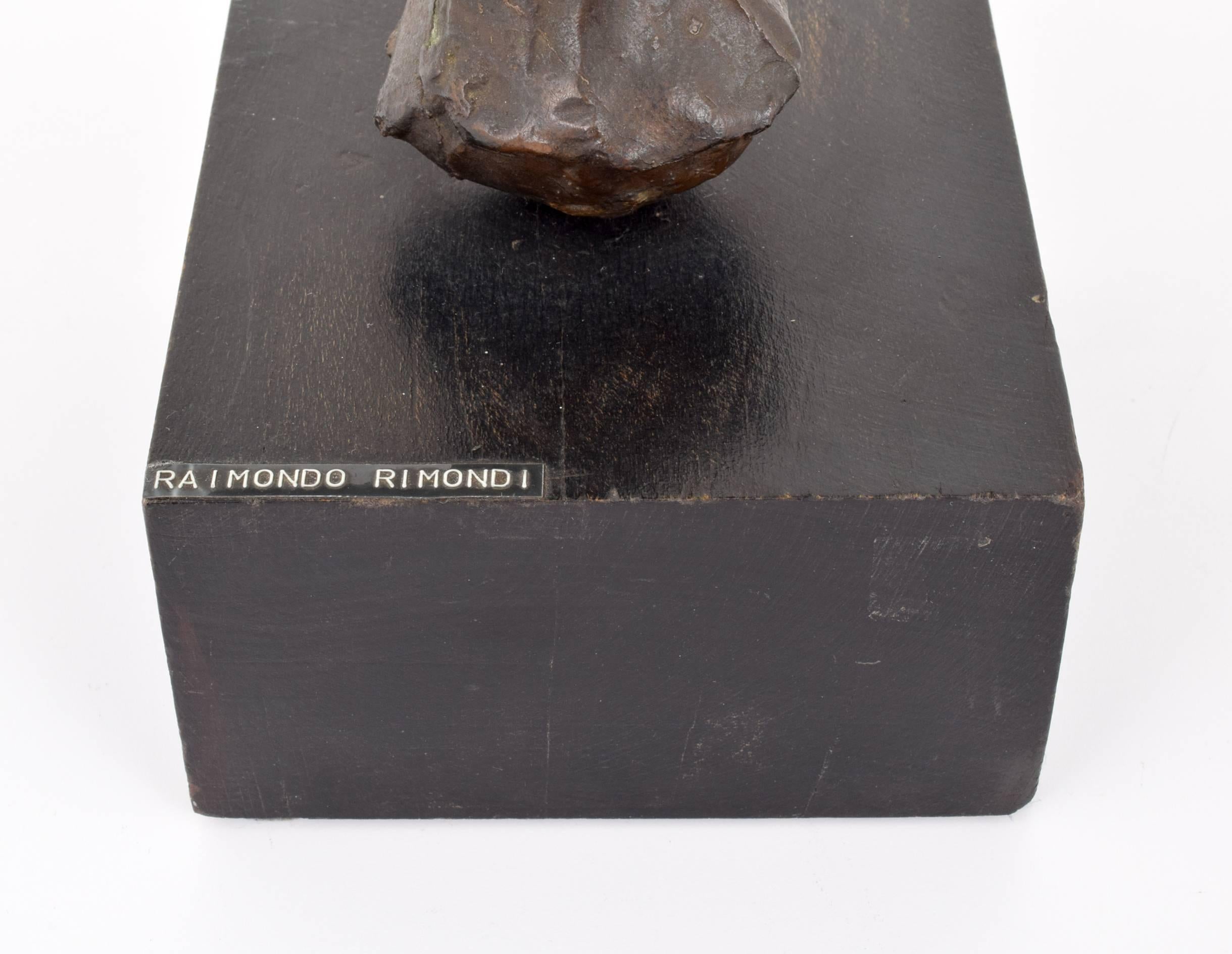 20th Century Raimondo Rimondi Abstract Bronze Sculpture For Sale