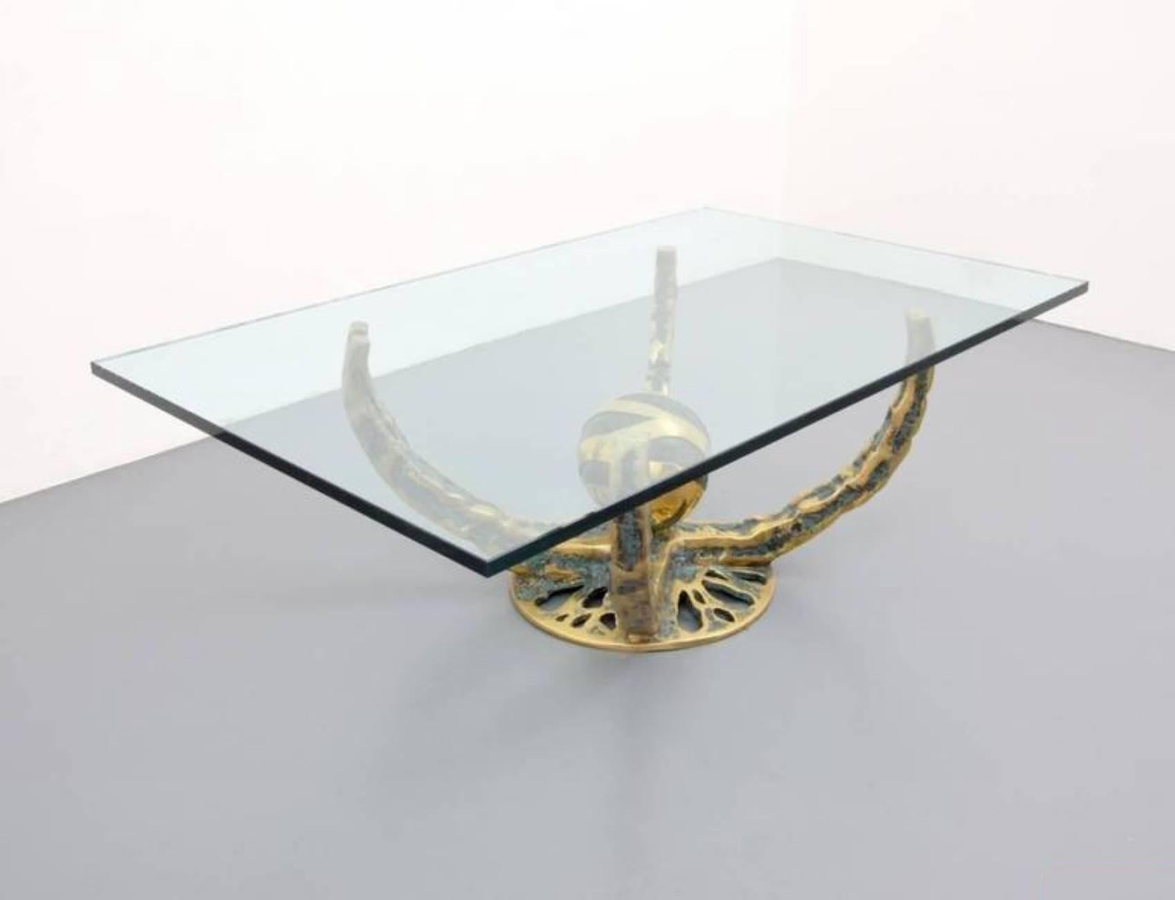 Bronze coffee table by Henri Fernandez.
   
