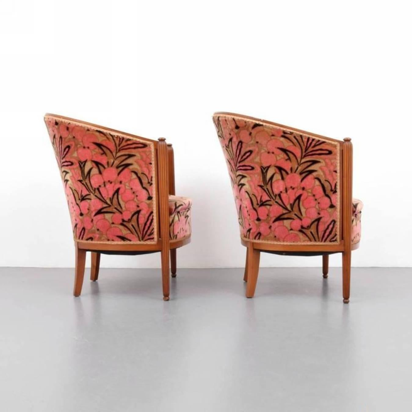 Mid-20th Century Pair of Art Deco Club Chairs, Barbra Streisand Collection