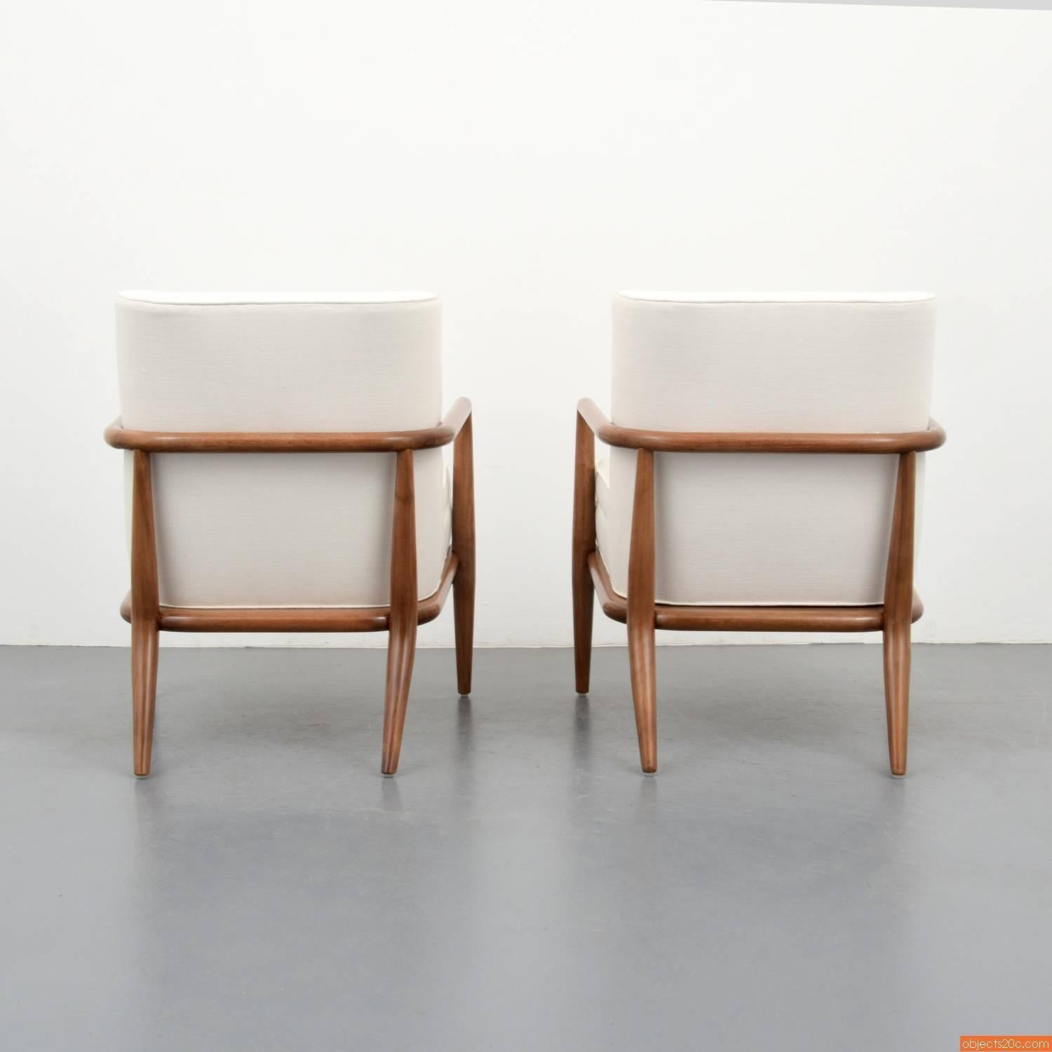 North American Pair of T.H. Robsjohn-Gibbings Lounge or Armchairs, Commissioned For Sale