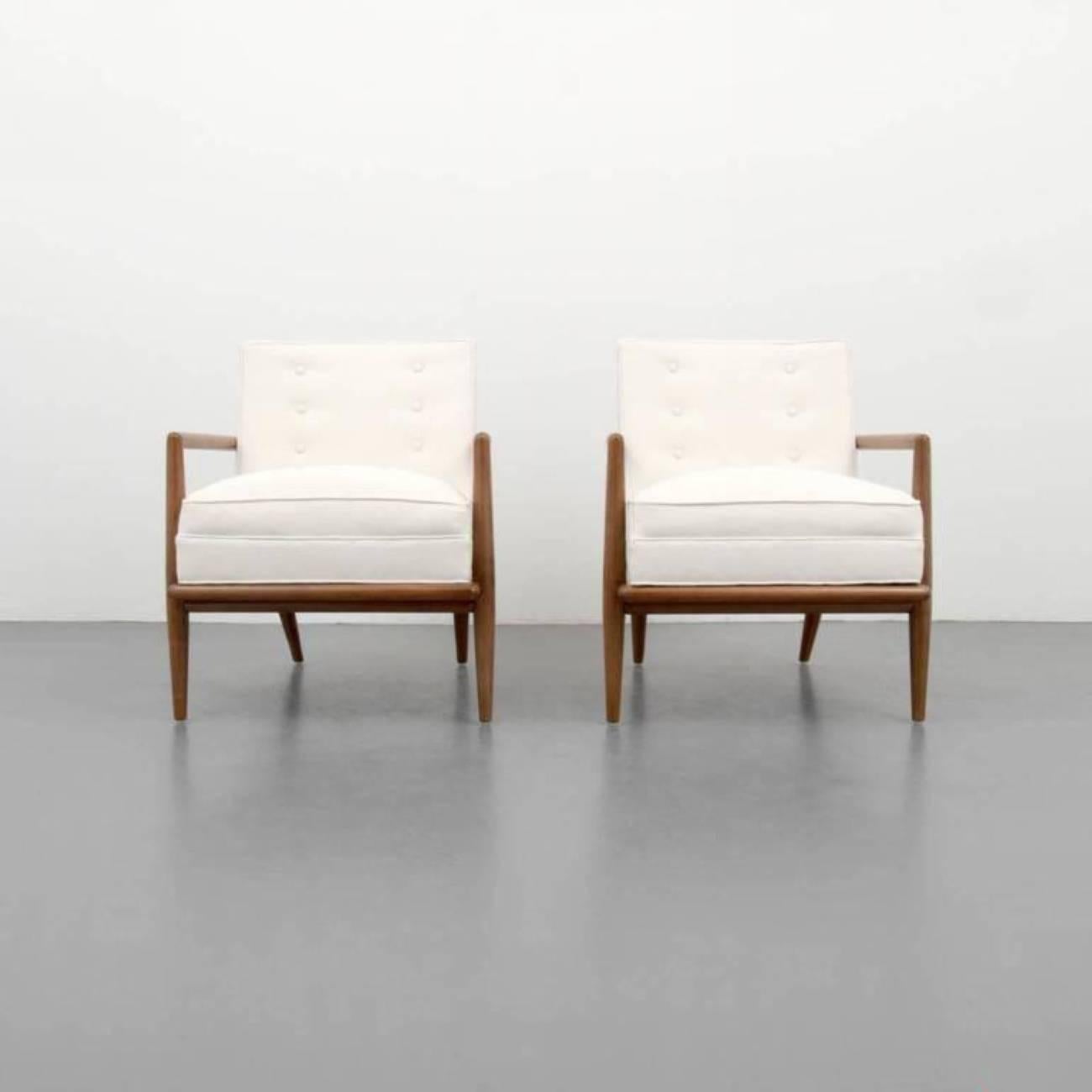 Mid-Century Modern Pair of T.H. Robsjohn-Gibbings Lounge or Armchairs, Commissioned