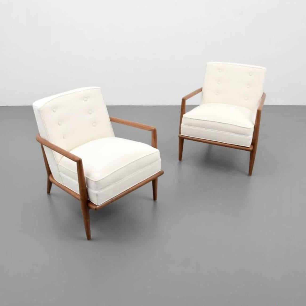 Pair of T.H. Robsjohn-Gibbings Lounge or Armchairs, Commissioned In Good Condition In West Palm Beach, FL