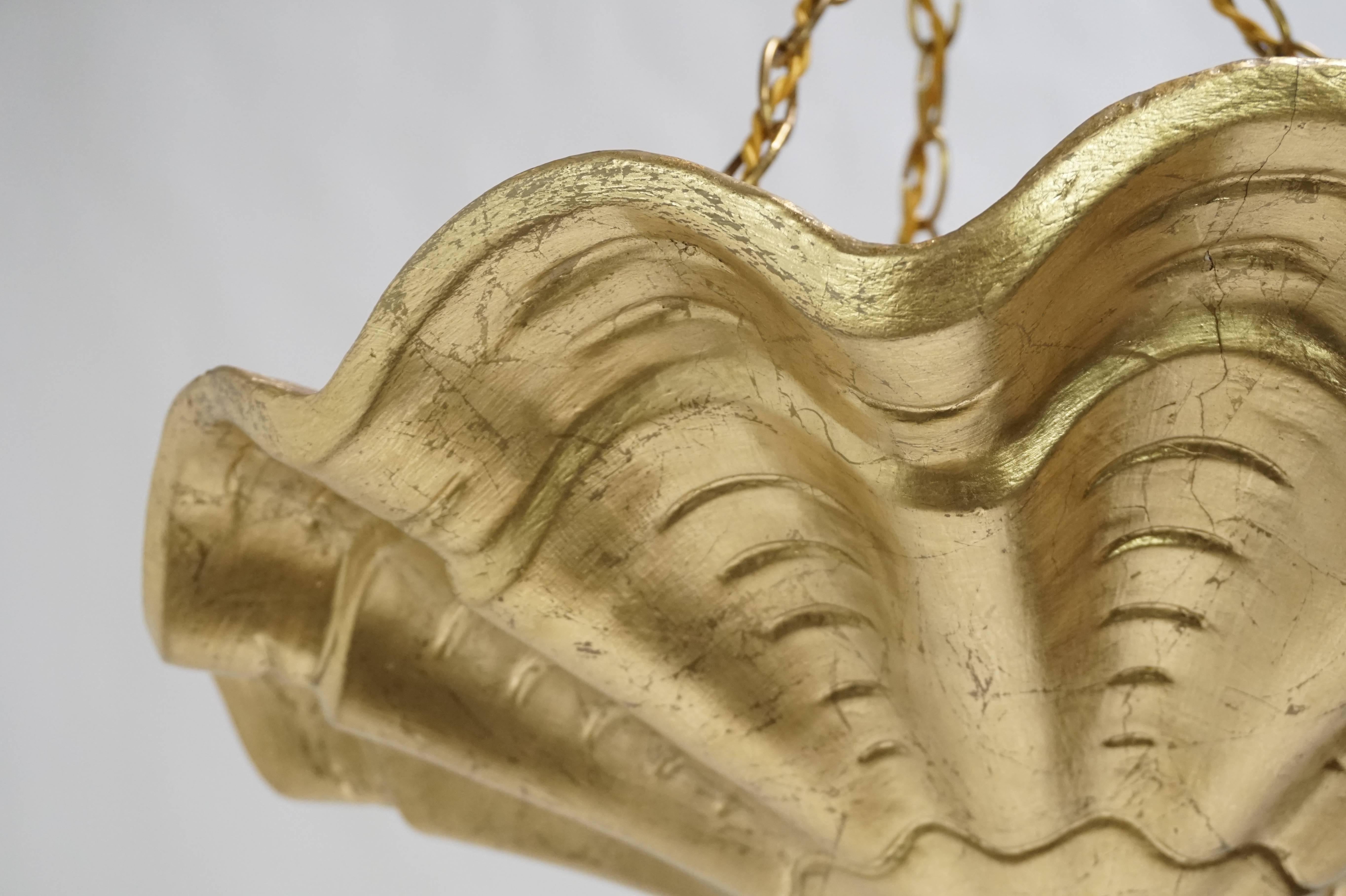 Mid-20th Century Gilded Shell Pendant