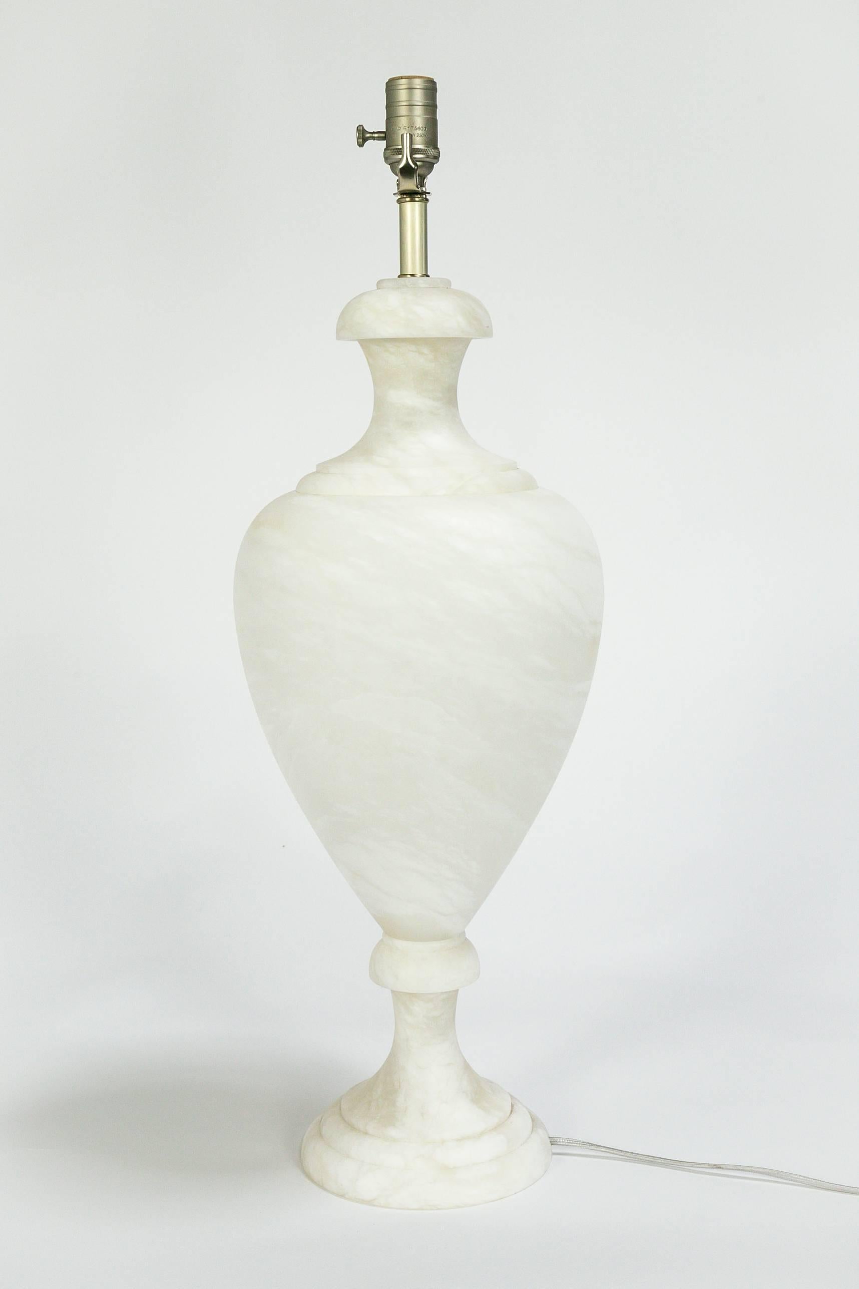 Alabaster Amphora Shaped Mother Lamp Lit From Within For Sale 1