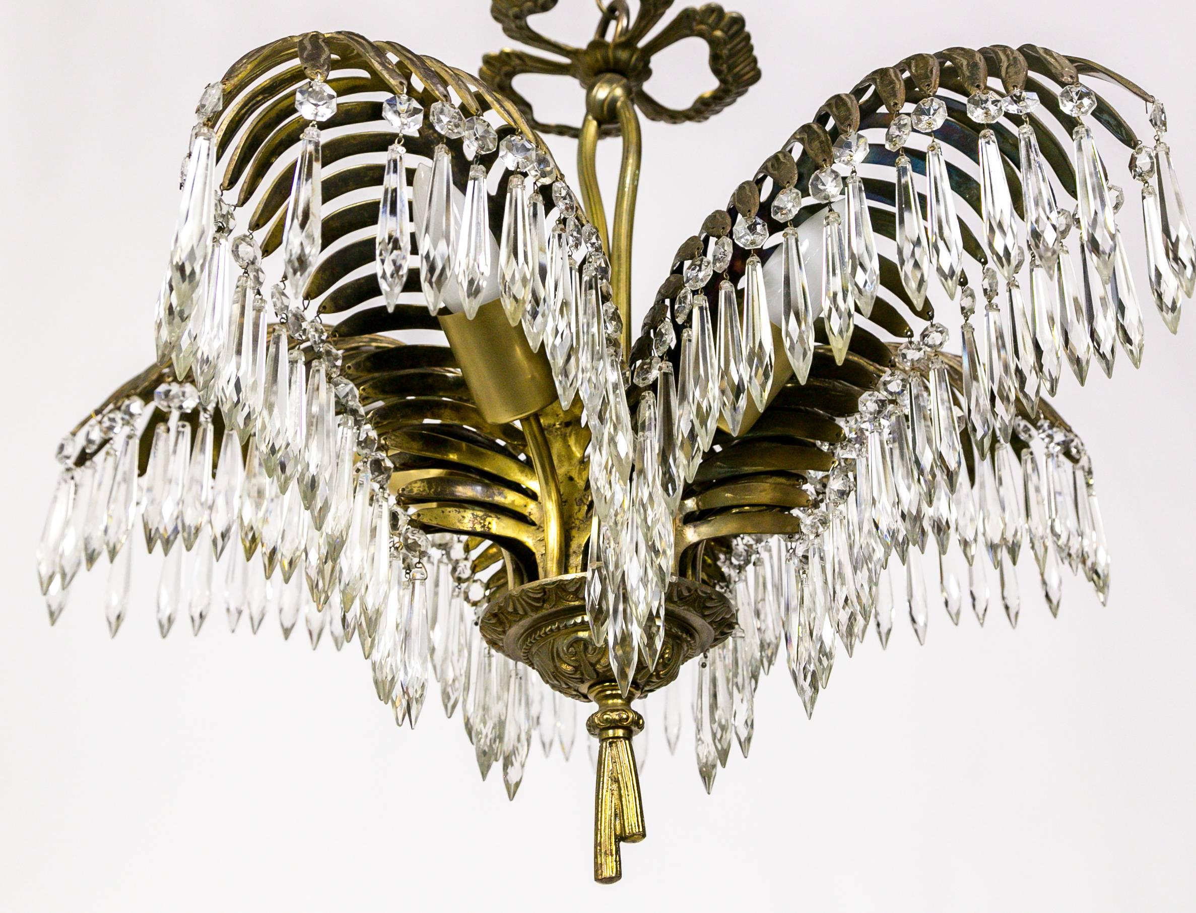 palm frond chandelier