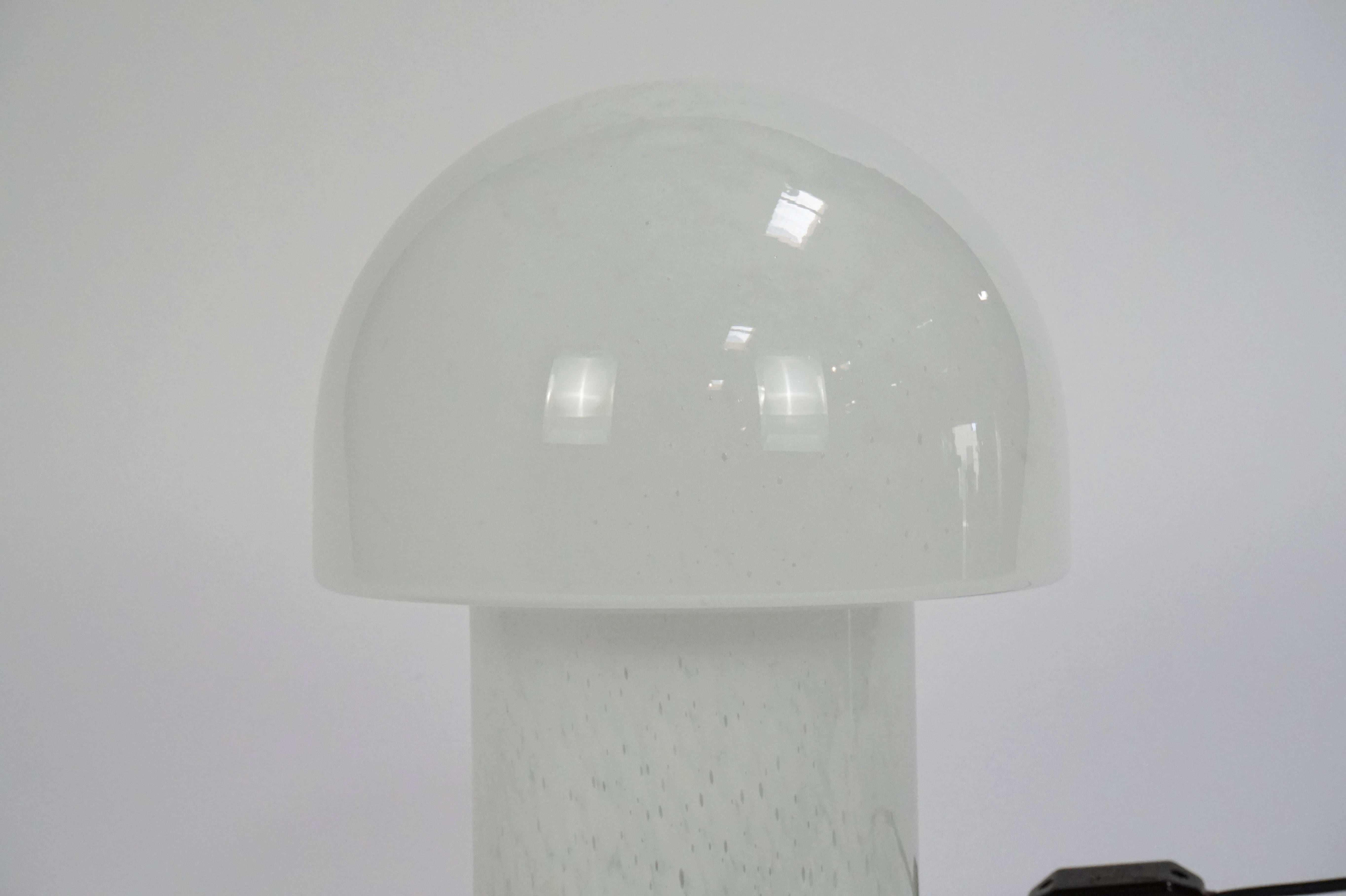 Mid-Century Modern Art Glass Mushroom Table Lamp by Glashutte Limburg