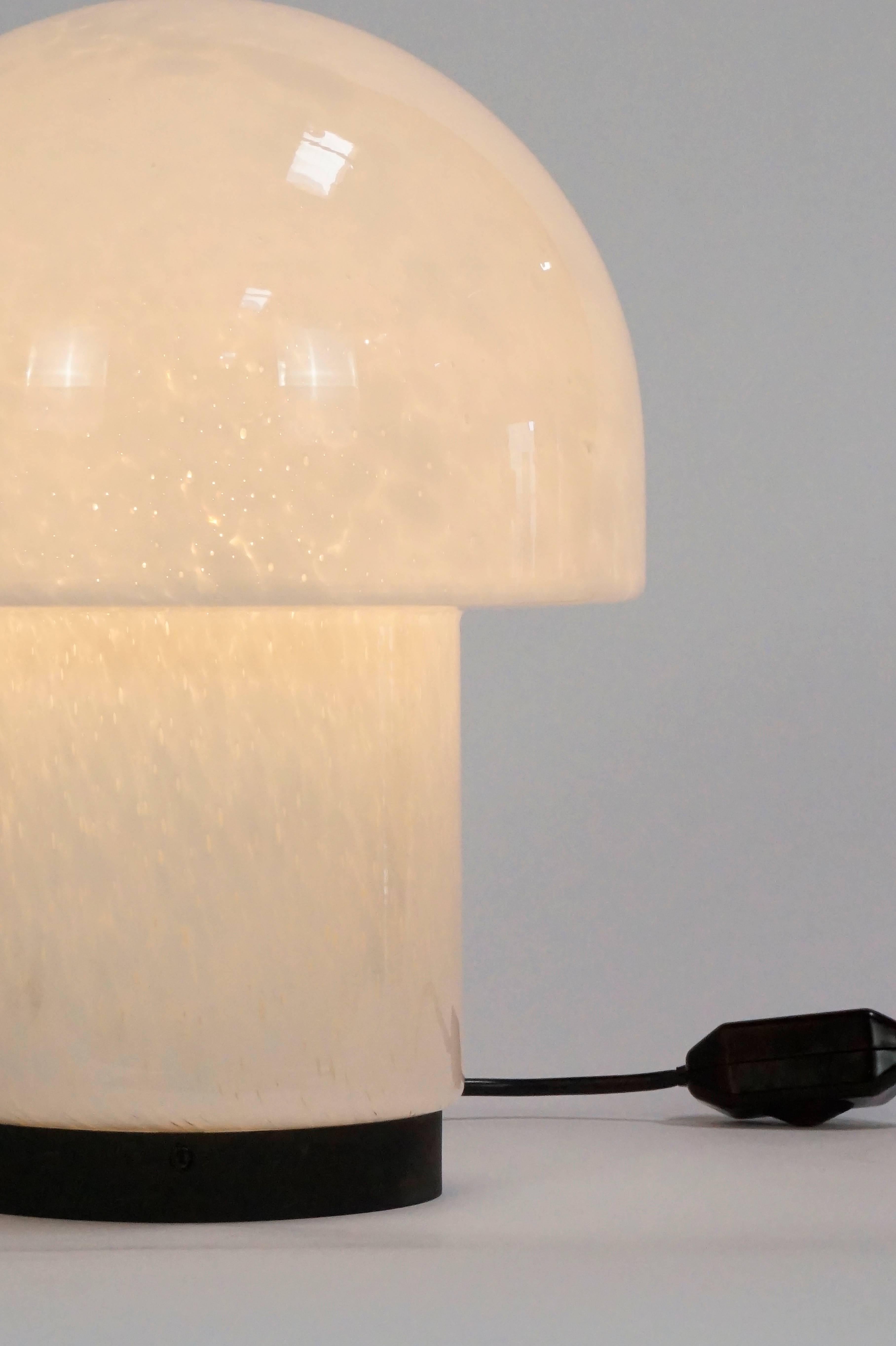 Art Glass Mushroom Table Lamp by Glashutte Limburg In Excellent Condition In San Francisco, CA