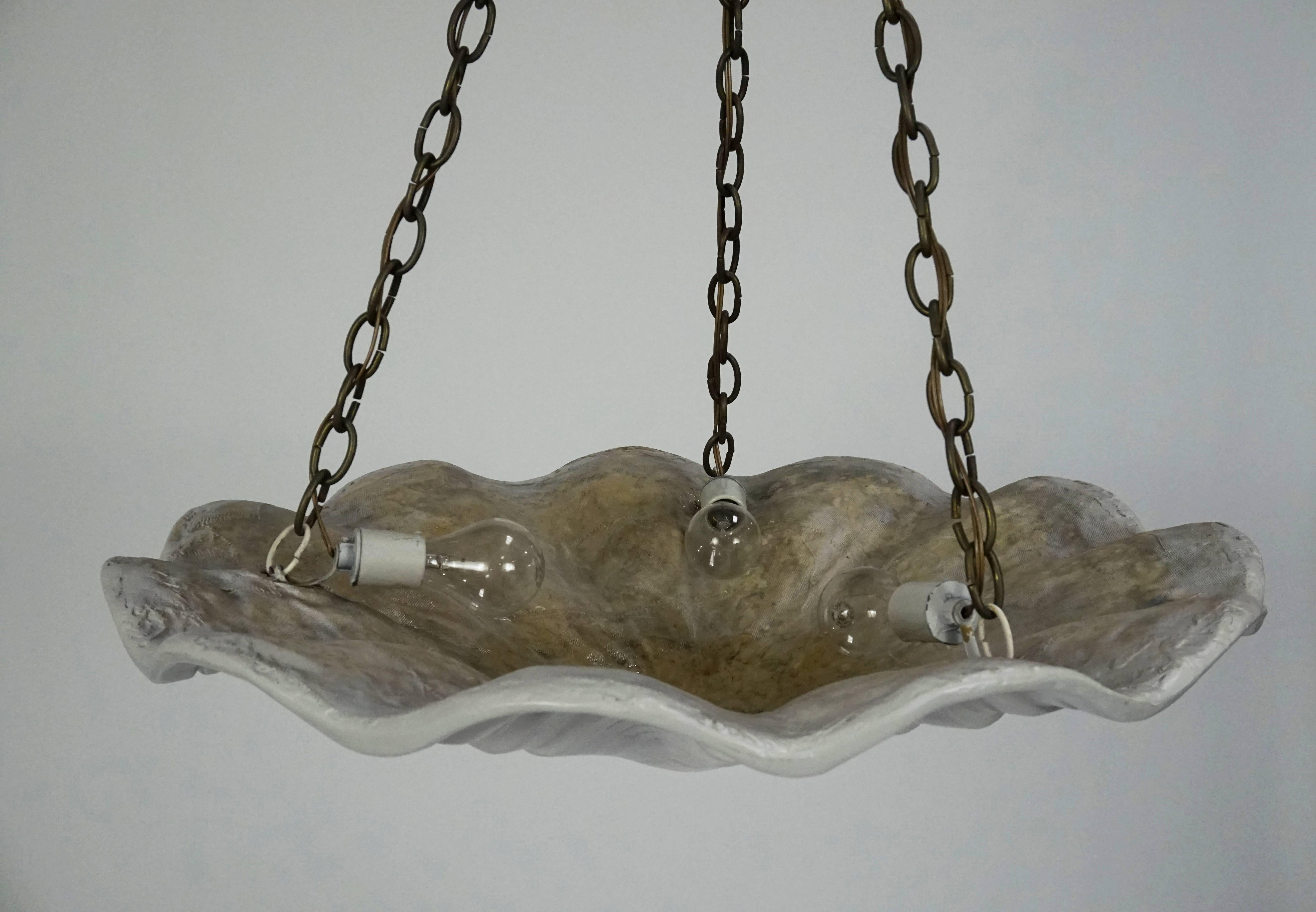 Vintage Plaster Shell Pendant In Good Condition In San Francisco, CA